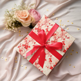  Chinoiserie Aziatisch Bloemen Rood Roze Cadeaupapier