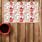 Chinoiserie Aziatisch Bloemenschilderij Rood Decou Tissuepapier