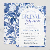 Chinoiserie Aziatisch Iets Blauw Vrijgezellenfeest Kaart (Voorkant / Achterkant)