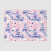 Chinoiserie Aziatisch Landschap Roze Blauw Decoupa Tissuepapier (Voorkant)