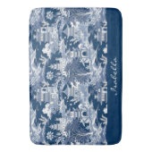 Chinoiserie Aziatisch Landschap Schilderen Blauw W Badmat (Voorkant Verticaal)