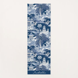 Chinoiserie Aziatisch Landschap Schilderen Blauw W Yogamat
