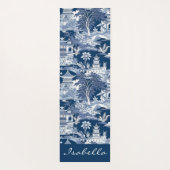 Chinoiserie Aziatisch Landschap Schilderen Blauw W Yogamat (Achterkant)