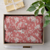 Chinoiserie Aziatisch Rood Roze Bloemen Decoupage Tissuepapier (Geschenk)
