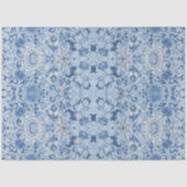 Chinoiserie Aziatische Bloemen Blauw en Wit Decoup Tissuepapier (Voorkant)
