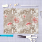 Chinoiserie Aziatische Bloemen Wit Roze Decoupage Tissuepapier (Craft)