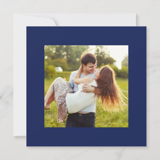 Chinoiserie Aziatische invloed marineblauw witte b Save The Date (Achterkant)