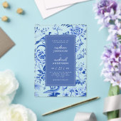 Chinoiserie Aziatische Pauw Bloemen Huwelijk Acryl Uitnodigingen (Insitu (Huwelijk))