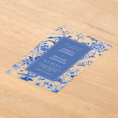  Chinoiserie Aziatische Pauw Bloemen Huwelijk Acryl Uitnodigingen (Laagn)