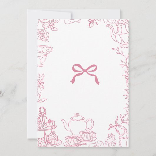 Chinoiserie Baby is Brewing Tea Floral Baby Shower Kaart (Achterkant)