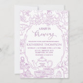 Chinoiserie Baby is het brouwen van thee Floral Ba Kaart (Voorkant)