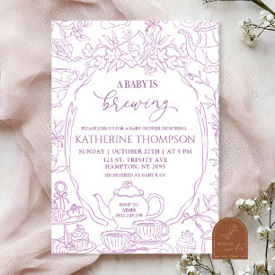 Chinoiserie Baby is het brouwen van thee Floral Ba Kaart