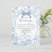 Chinoiserie Baby is het brouwen van thee Floral Ba Kaart (Staand voorkant)