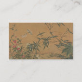 Chinoiserie Bamboe Vlinder & Rood Bloementuin Visitekaartje (Achterkant)