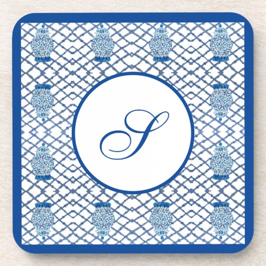 Chinoiserie Bamboo Ginger Jar Beverage Coaster Bier Onderzetter (Voorkant)