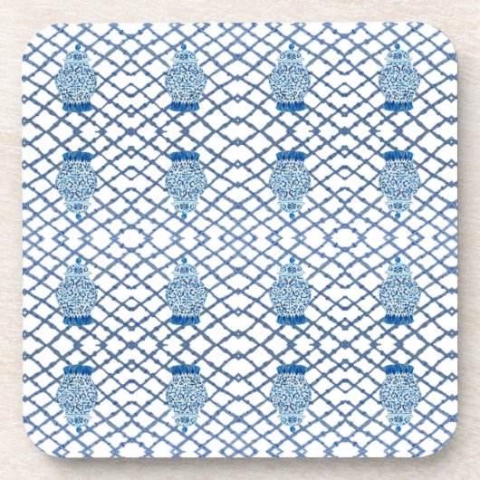 Chinoiserie Bamboo Ginger Jar Bier Onderzetter (Voorkant)