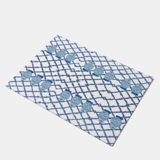 Chinoiserie Bamboo Ginger Jar Doormat Mat Rug (Schuin)