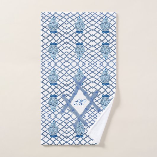 Chinoiserie Bamboo Ginger Jar Jars Bath Bad Handdoek (Handdoek)