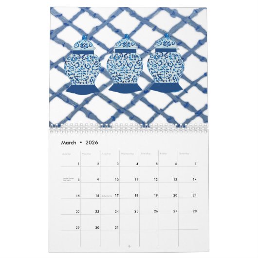 Chinoiserie Bamboo Ginger Jar Jars Kalender (Mar 2026)