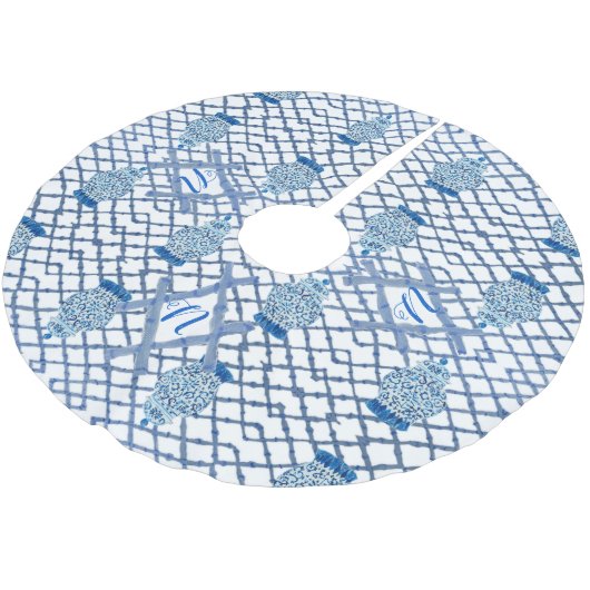 Chinoiserie Bamboo Ginger Jar Jars Kerstboom Rok (Gekanteld)