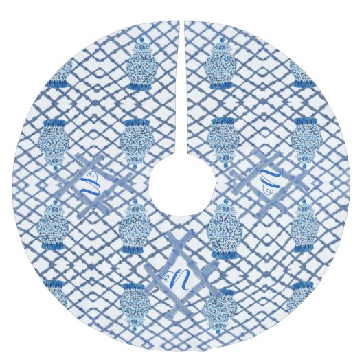 Chinoiserie Bamboo Ginger Jar Jars Kerstboom Rok (Voorkant)