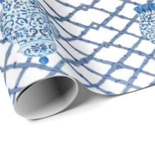 Chinoiserie Bamboo Ginger Jars Verpakkingspapier Cadeaupapier