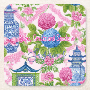 Chinoiserie Bams Cracks en Snacks Aangepaste Mahjo Kartonnen Onderzetters
