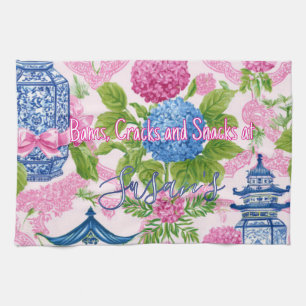 Chinoiserie Bams Cracks en Snacks Aangepaste Mahjo Theedoek