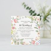 Chinoiserie Berry Roze Waterverf Roos Blad Bloemen Kaart (Staand voorkant)