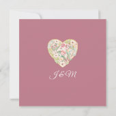 Chinoiserie Berry Roze Waterverf Roos Blad Bloemen Kaart (Achterkant)