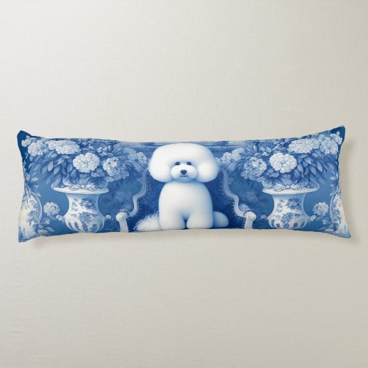 Chinoiserie Bichon Frise Body Kussen (Achterkant)