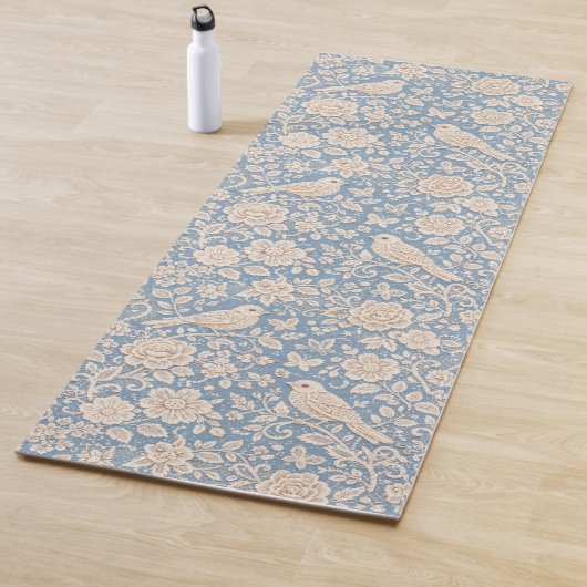 Chinoiserie Bird and Flower Seamless Pattern Yogamat (In situ)