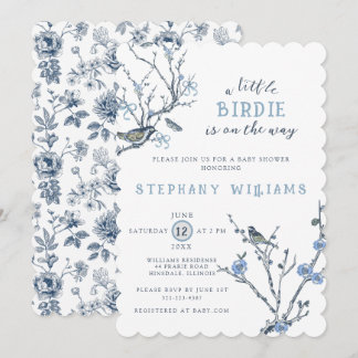  Chinoiserie Bird Baby shower Uitnodiging