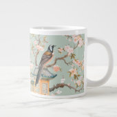 Chinoiserie Bird & Blossom Mug In Sage & Peach Grote Koffiekop (Rechts)
