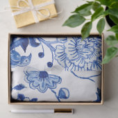 Chinoiserie Bird Floral Blue and White Decoupage Tissuepapier (Geschenk)