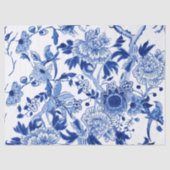Chinoiserie Bird Floral Blue and White Decoupage Tissuepapier (Voorkant)