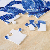 Chinoiserie Bird Floral Blue and White Tree Peony Legpuzzel (Zijkant)