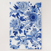 Chinoiserie Bird Floral Blue and White Tree Peony Legpuzzel (Verticaal)