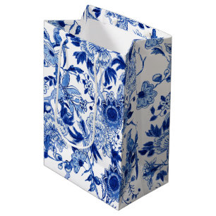 Chinoiserie Bird Floral Blue White Asian Invloed Medium Cadeauzakje