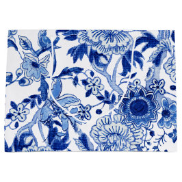 Chinoiserie Bird Floral Blue White Vrijgezellenfee Groot Cadeauzakje