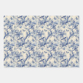 Chinoiserie Bird Haven in Blauw Inpakpapier Set (Voorkant 3)