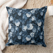 chinoiserie blauw antiek Redouté rozen patroon Kussen (Deken)