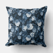 chinoiserie blauw antiek Redouté rozen patroon Kussen (Voorkant)