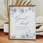 Chinoiserie Blauw Bloemen Bruiloft Gastenboek Teke Poster<br><div class="desc">Chinoiserie Blauw Bloemen Bruiloft Gastenboek Teken</div>