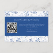 Chinoiserie Blauw Bloemen Bruiloft Website QR Code Informatiekaartje (Voorkant)