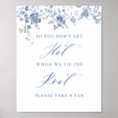 Chinoiserie Blauw Bloemen Huwelijk Liefdevol Geheu Poster (Voorkant)