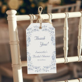 Chinoiserie Blauw Bloemen Vrijgezellenfeest Cadeaulabel