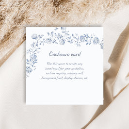 Chinoiserie Blauw Bloemen Vrijgezellenfeest Informatiekaartje