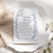 Chinoiserie Blauw Bloemen Vrijgezellenfeest Kaart