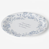 Chinoiserie Blauw Bloemmotief Bruiloftsfeest Papieren Bordje (Gekanteld)